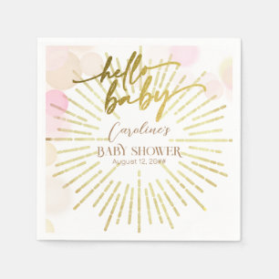 Hej Sunshine Boho Modern Lycklig Flicka Shower Pappersservett