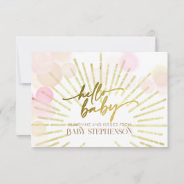 Hej Sunshine Boho Modern Lycklig Flicka Shower Tack Kort