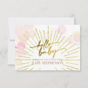 Hej Sunshine Boho Modern Lycklig Flicka Shower Tack Kort