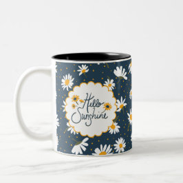 Hej Sunshine Classic Gult Daisy Flowers Två-Tonad Mugg