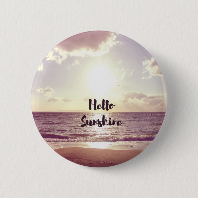 "Hej Sunshine" fotocitat Knapp (Framsida)