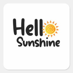 Hej Sunshine Fyrkantigt Klistermärke