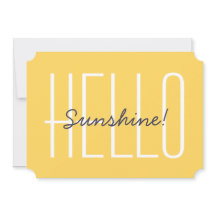 Hej Sunshine Gult Lycklig Cute Typography