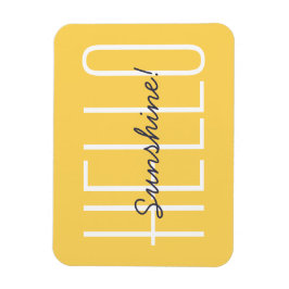 Hej Sunshine Gult Typography-citat Magnet