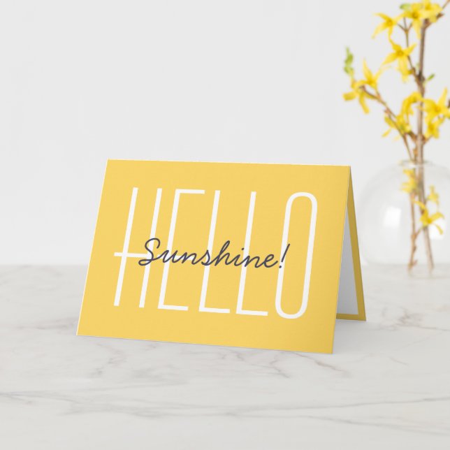 Hej Sunshine Gult Typography Note Kort (Gul blomma)