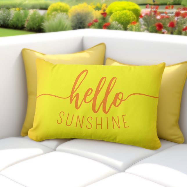 Hej Sunshine Gult Utomhus Lumbar Pillows Lumbarkudde (Hello Sunshine Pillow: Brighten Up Your Outdoor Space! ☀️🌼)