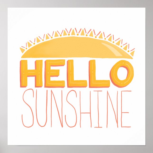 Hej Sunshine Hand Lettering Poster (Framsidan)