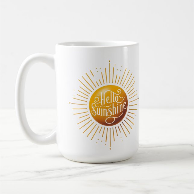 Hej Sunshine-kaffe mugg, isolerat kopp (Vänster)