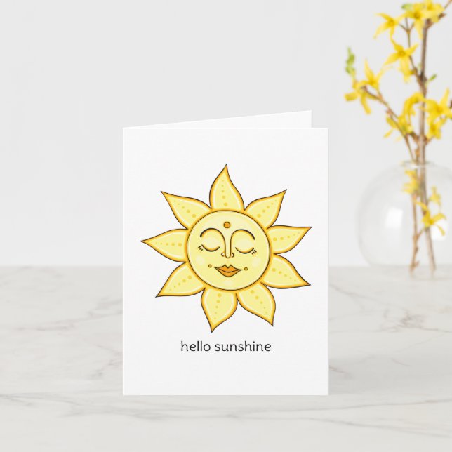 Hej Sunshine Kort (Gul blomma)