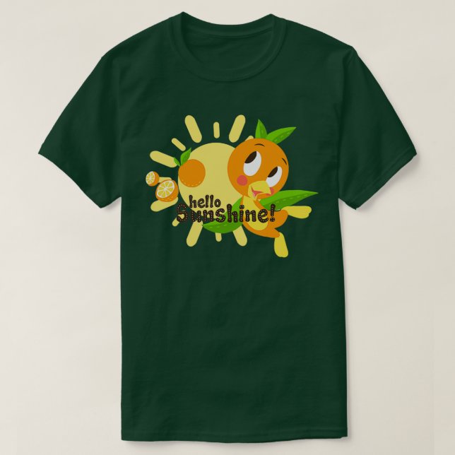 Hej Sunshine Orange Fågelvit bakgrundTShirt T Shirt (Design framsida)
