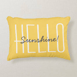 Hej Sunshine Quote Cheerful Decorative Gult Prydnadskudde