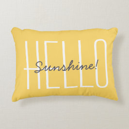 Hej Sunshine Quote Cheerful Decorative Gult Prydnadskudde