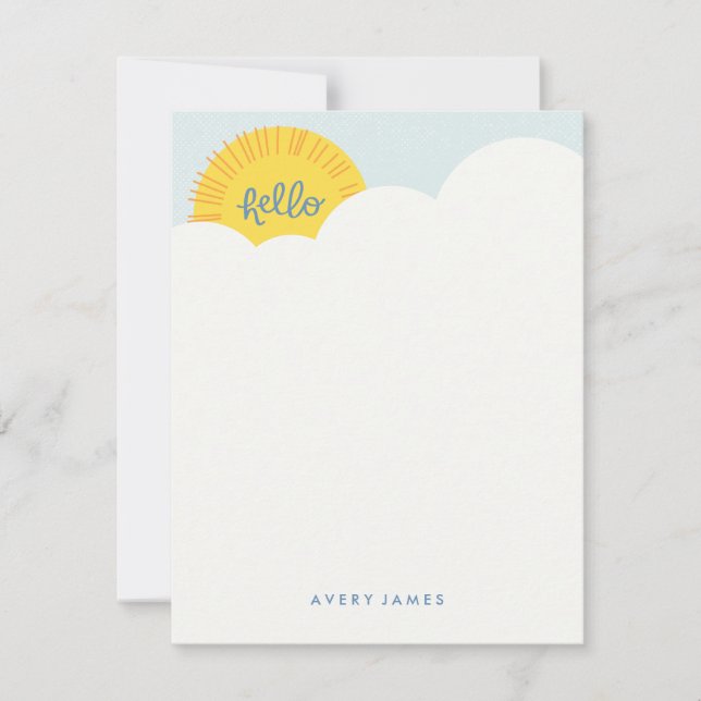 Hej Sunshine Stationery - Azure Inbjudningar (Framsida)