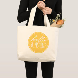 Hej Sunshine Typography Gult Sol Tote Bag Jumbo Tygkasse
