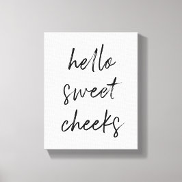 Hej Sweet Cheek Funny Toilet Bathroom Canvastryck