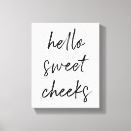 Hej Sweet Cheek Funny Toilet Bathroom Canvastryck
