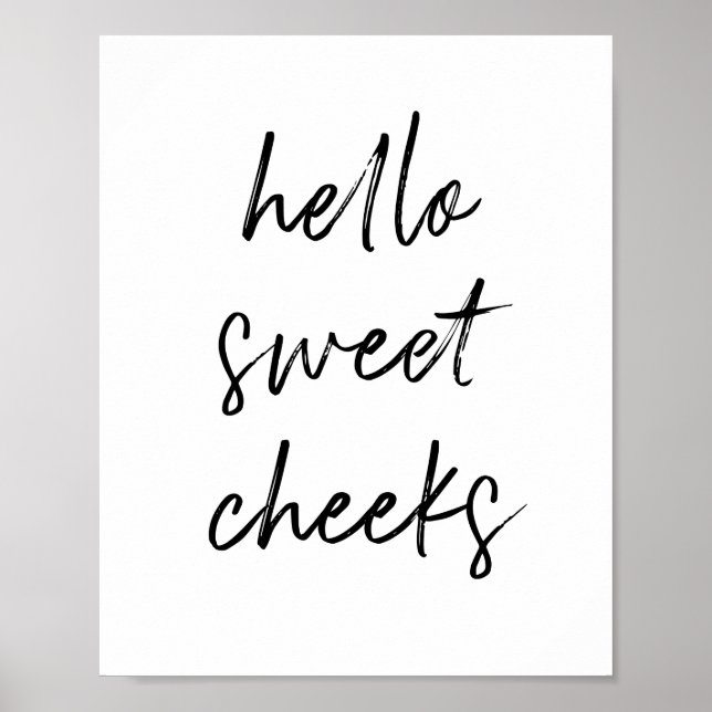Hej Sweet Cheek Funny Toilet Bathroom Poster (Framsidan)