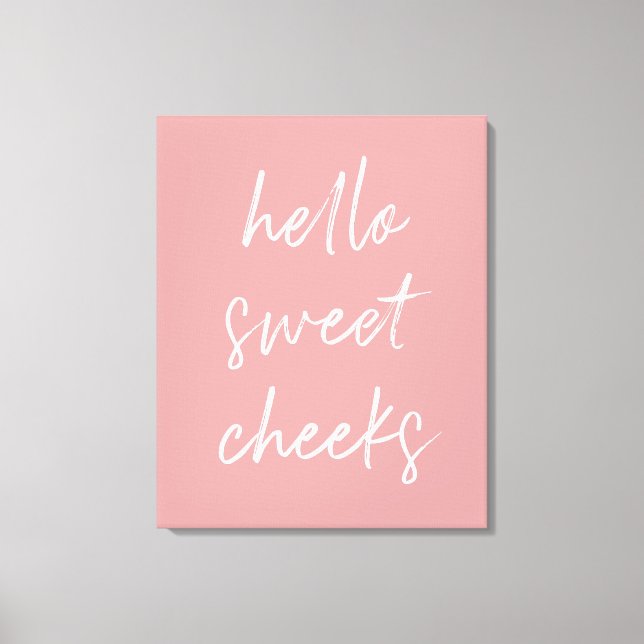 Hej Sweet Cheek Funny Toilet Dusty Ro Bathroom Canvastryck (Framsida)