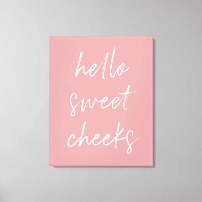 Hej Sweet Cheek Funny Toilet Dusty Ro Bathroom Canvastryck (Framsida)