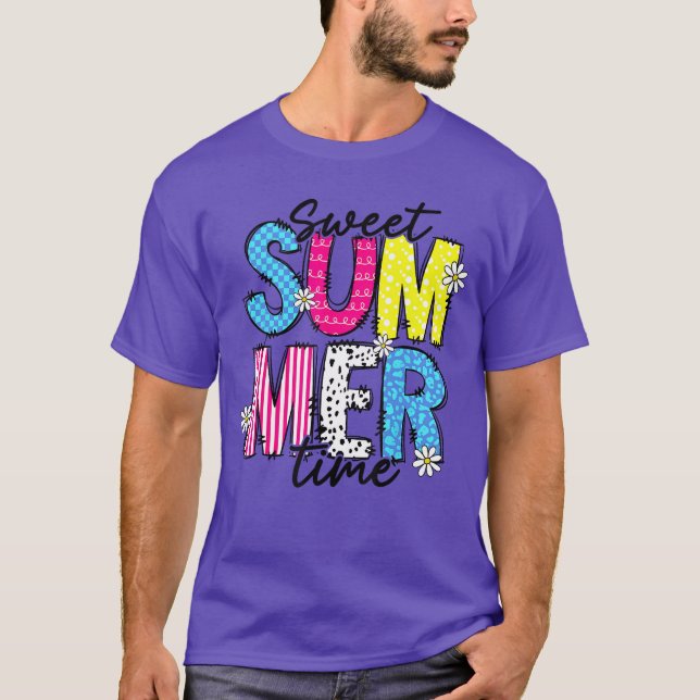 Hej Sweet Summertime Vacation Beach Matching Fam T Shirt (Framsida)
