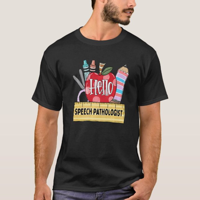 Hej talpatolog Apple lärare T Shirt (Framsida)