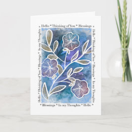 Hej tänker på dina blommor på Alcohol Bläck Kort