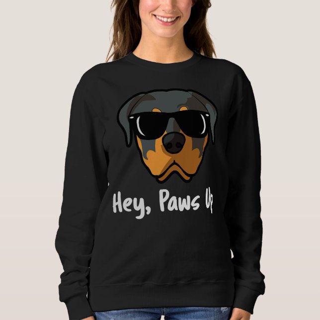 Hej Tassar Up Rottweiler Hund Mamma Pappa in T Shirt (Framsida)
