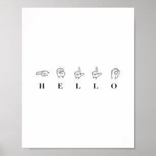 Hej-teckenspråk Poster