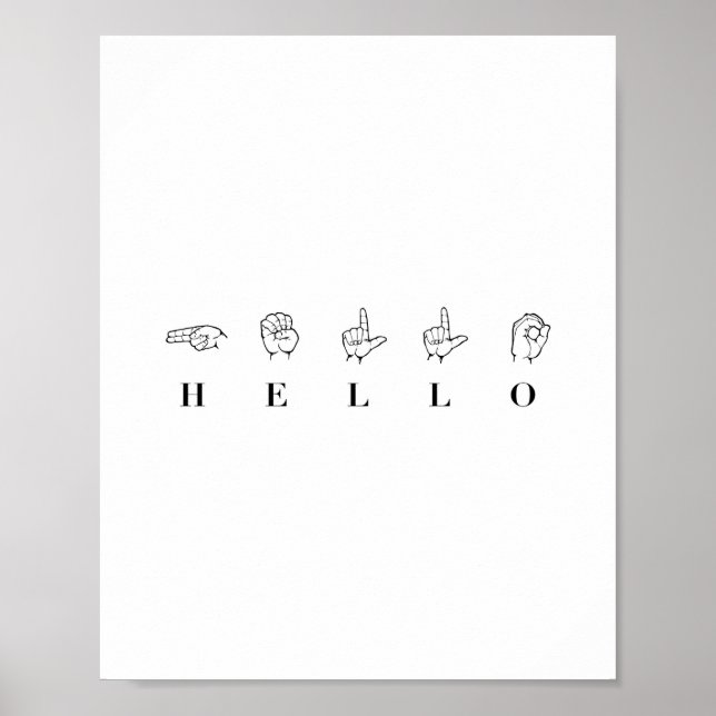 Hej-teckenspråk Poster (Framsidan)