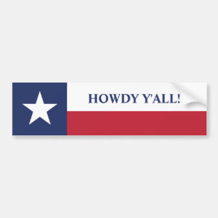 Hej, Texas Flagga Bildekal
