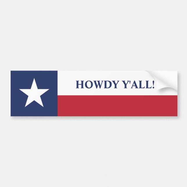 Hej, Texas Flagga Bildekal (Framsidan)