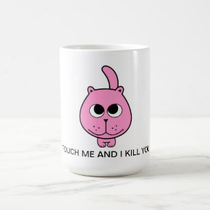 hej text rosa lilla katt kattunge leende tecknad kaffemugg