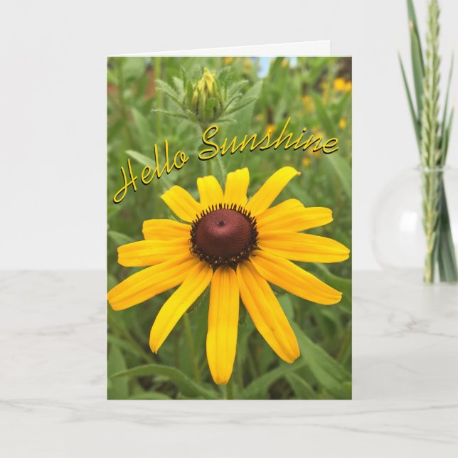 Hej Thinking You Rudbeckia Flower Anpassningsbar Kort (Framsida)