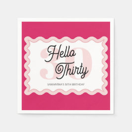 Hej Thirty Curvy Groovy 30års födelsedag Pappersservett