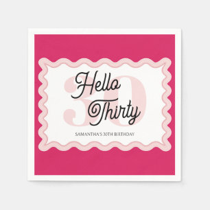Hej Thirty Curvy Groovy 30års födelsedag Pappersservett