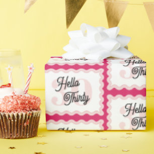 Hej Thirty Curvy Groovy 30års födelsedag Presentpapper
