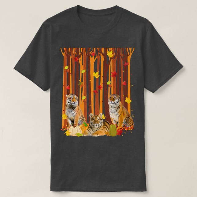 Hej Tiger Maple Löv Fall Pumpkin Manar Wo T Shirt (Design framsida)