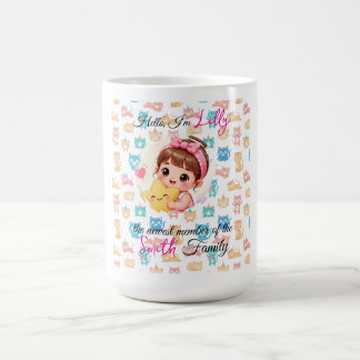 Hej till familjemönster katts anpassade nyaste med kaffemugg