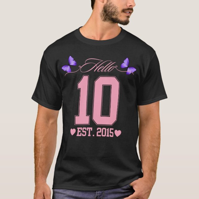 Hej tio siffror Cute Coquette 10th Birthday Girl T Shirt (Framsida)