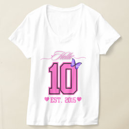 Hej tio siffror Cute Coquette 10th Birthday Girl T Shirt