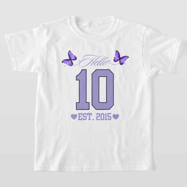Hej tio siffror Cute Coquette 10th Birthday Girl T Shirt (Laydown)