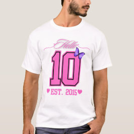 Hej tio siffror Cute Coquette 10th Birthday Girl T Shirt
