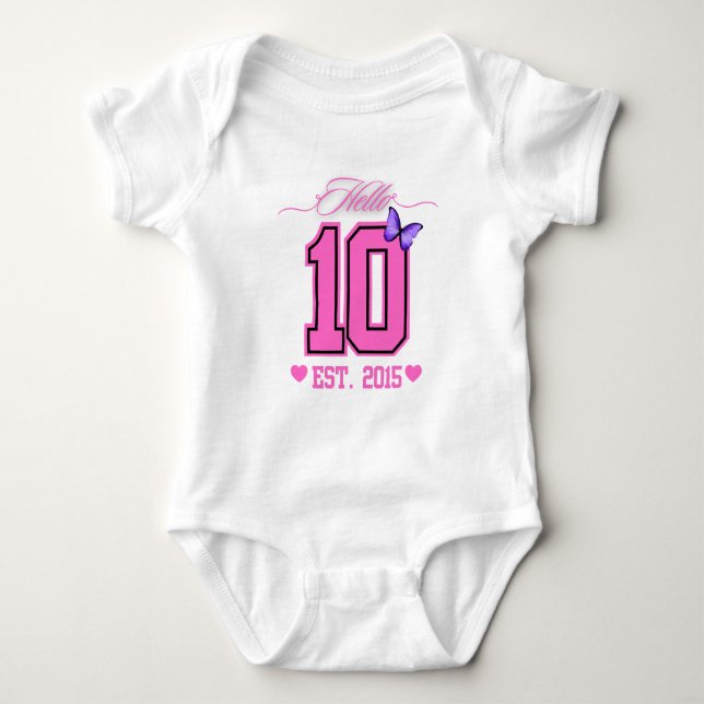 Hej tio siffror Cute Coquette 10th Birthday Girl T Shirt (Framsida)