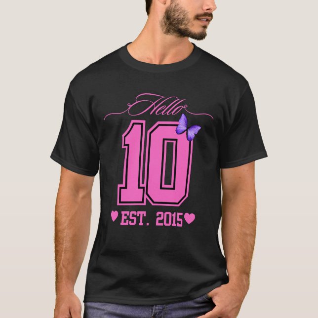 Hej tio siffror Cute Coquette 10th Birthday Girl T Shirt (Framsida)