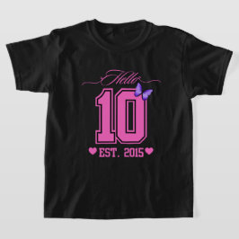 Hej tio siffror Cute Coquette 10th Birthday Girl T Shirt