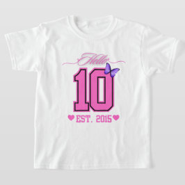 Hej tio siffror Cute Coquette 10th Birthday Girl T Shirt