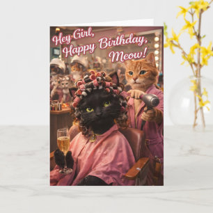 Hej tjej, grattis på födelsedagen jamkatt salong d kort