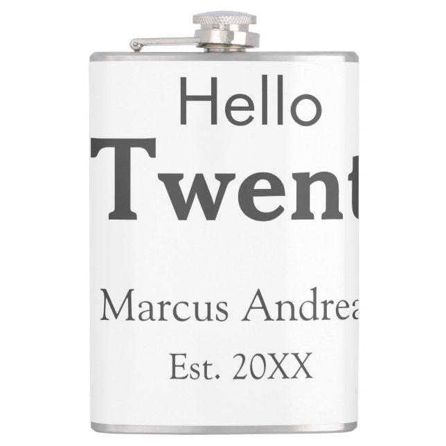 Hej tjugo födelsedag, lägg till namn est. Lägg til Fickplunta (Framsidan)