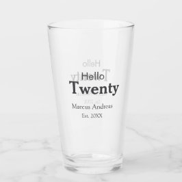 Hej tjugo födelsedag, lägg till namn est. Lägg til Glaskopp