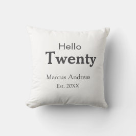 Hej tjugo födelsedag, lägg till namn est. Lägg til Kudde
